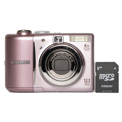 Canon PowerShot A1100 IS 12.1MP Pink Digital Camera - Good - SESKO