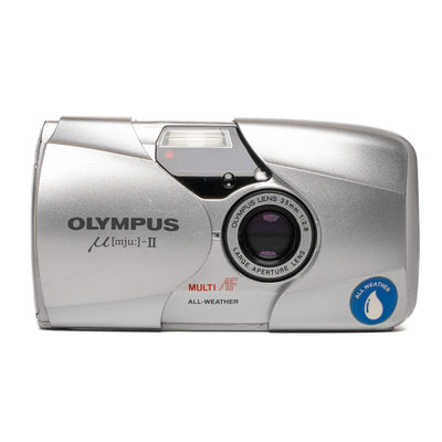 Olympus Mju II 35mm All-Weather Silver Film Camera - Good