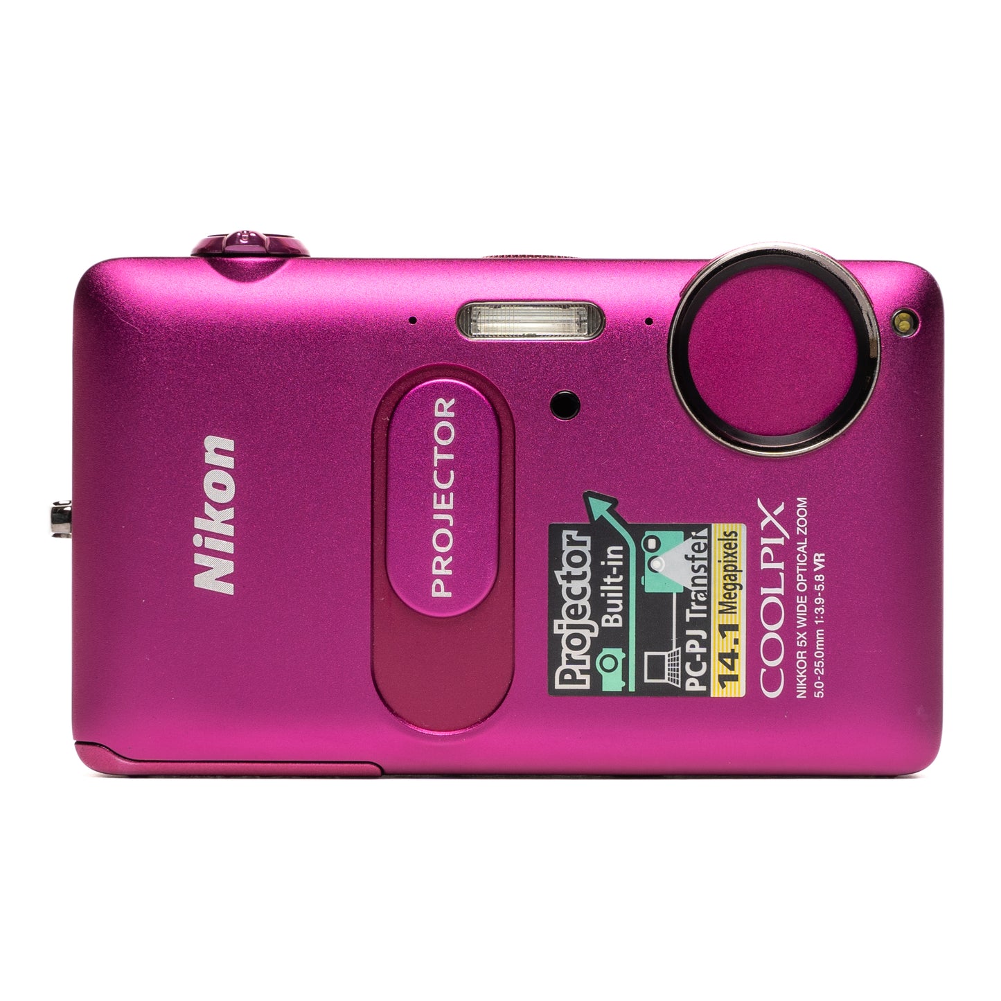 Nikon Coolpix S1200pj 14.1MP Pink Digital Camera - Good