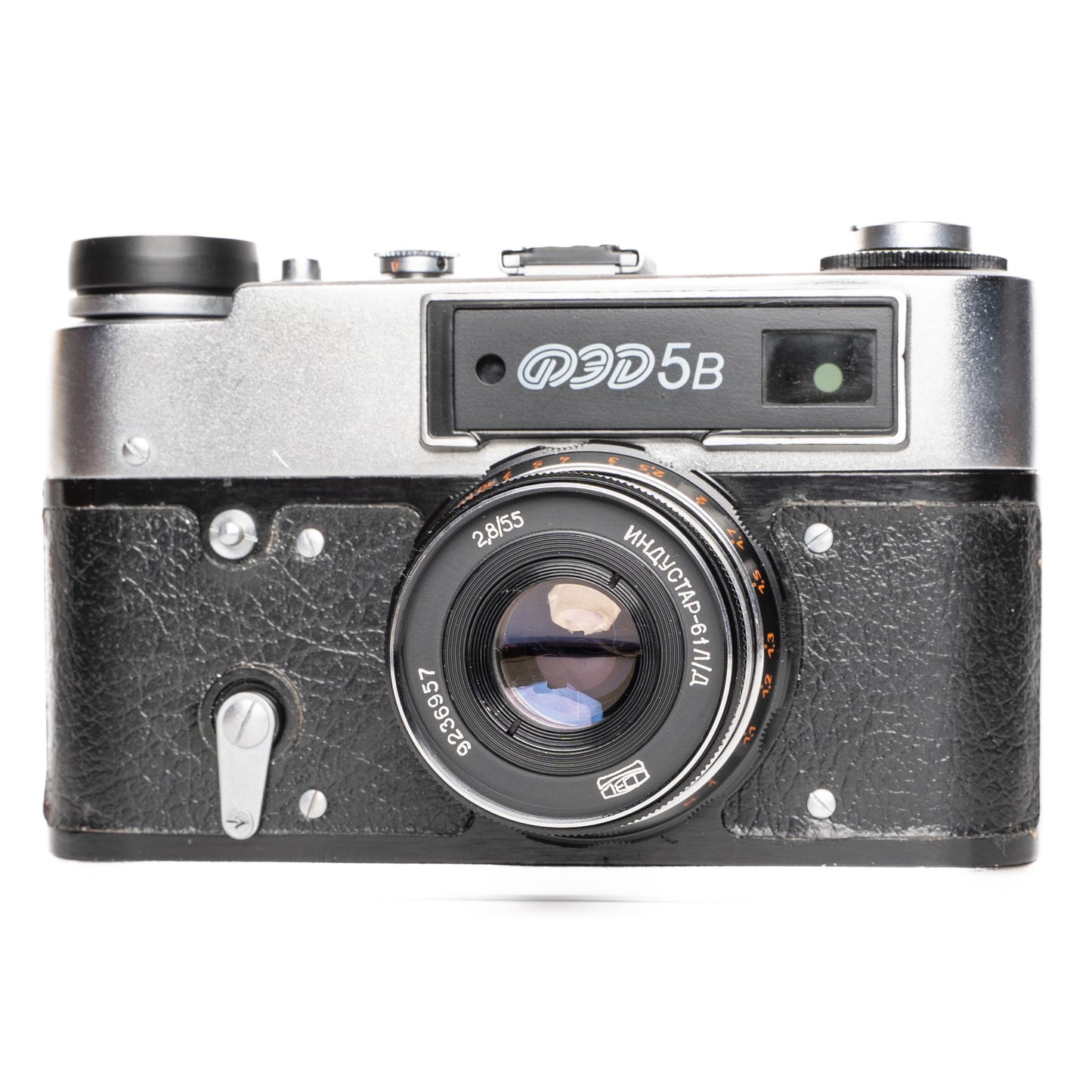 FED 5V with Industar-61 L/D Made in USSR Black/Silver Film Camera - Good