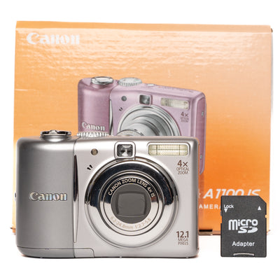 Canon PowerShot A1100 IS 12.1MP Silver Digital Camera - Mint