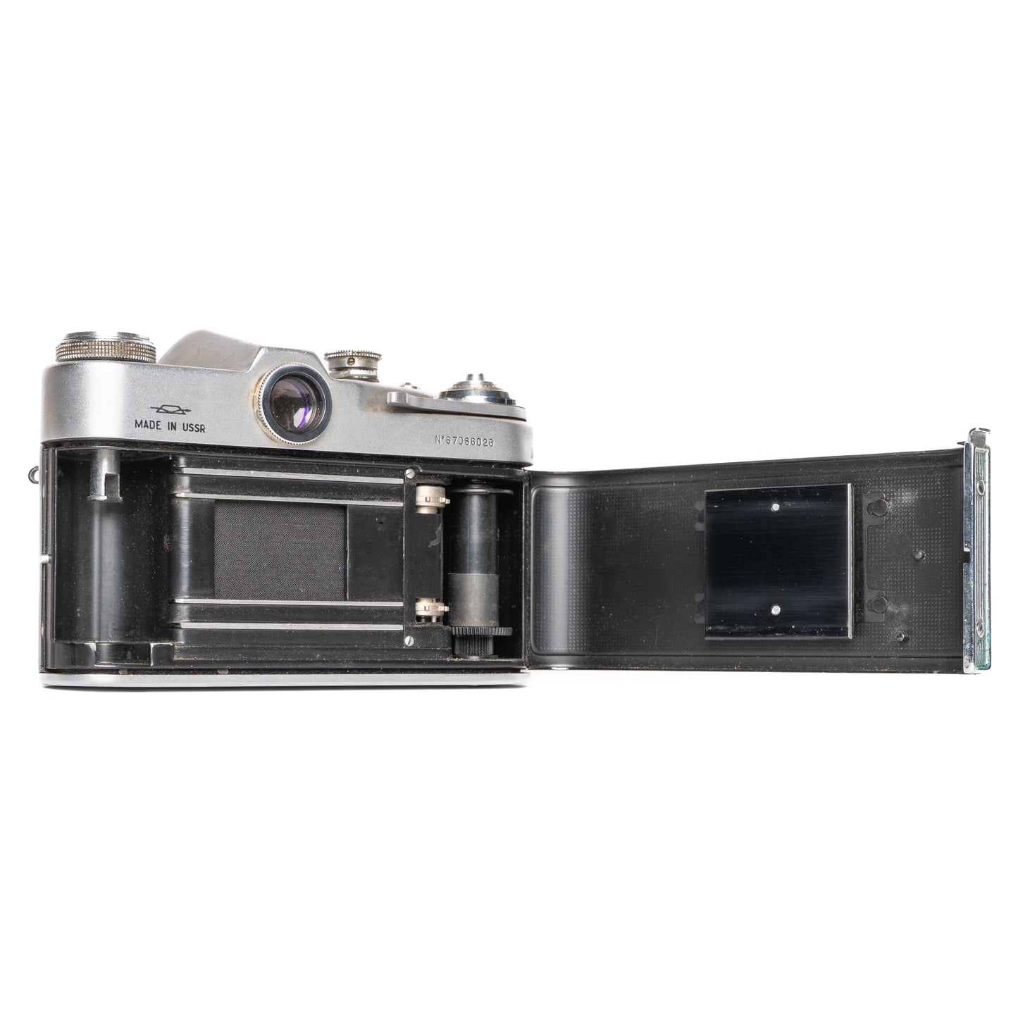 Zenit 3M 35mm SLR with Helios-44 Made in USSR Black/Silver Film Camera - Good