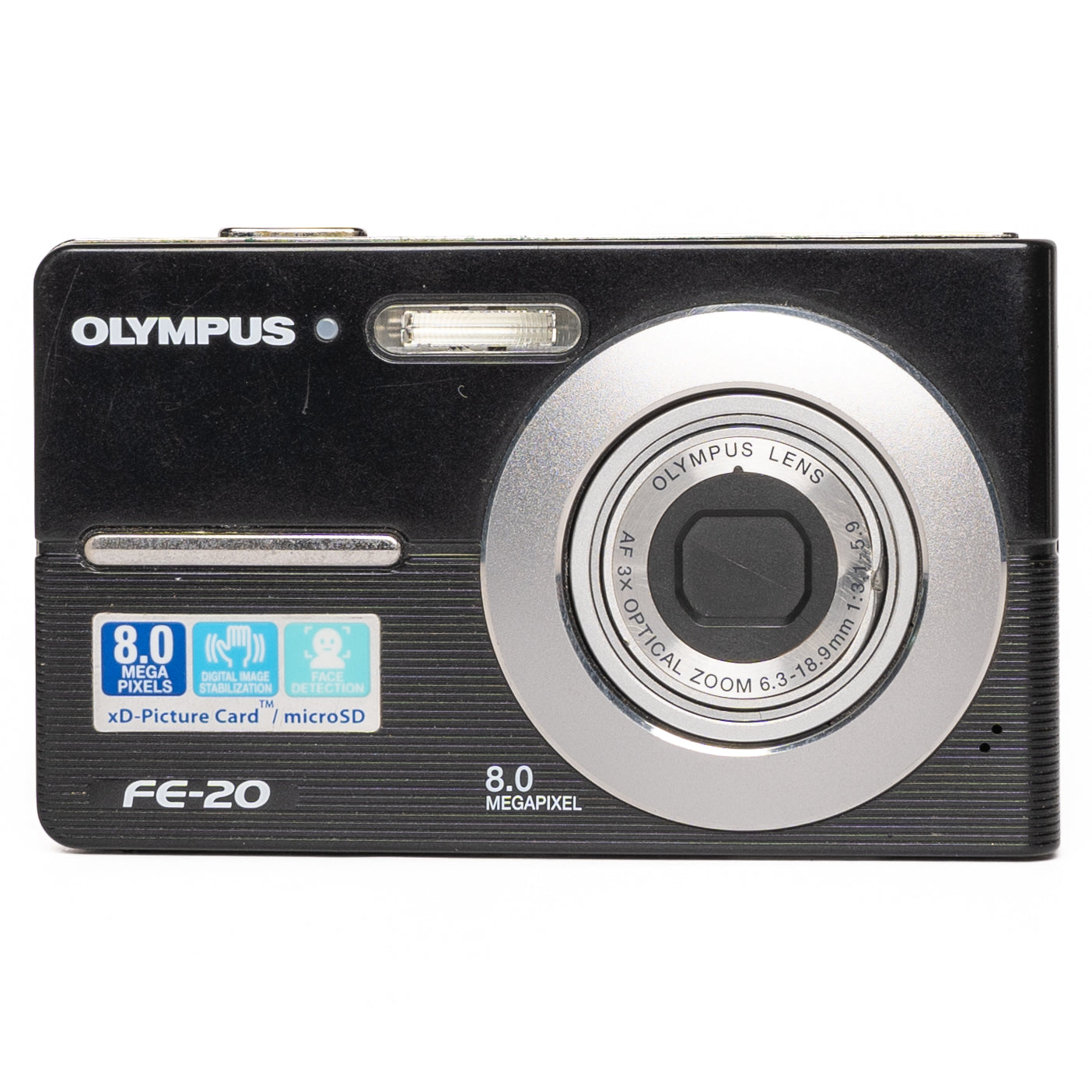 Olympus FE-20 8.0MP Black Digital Camera - Good