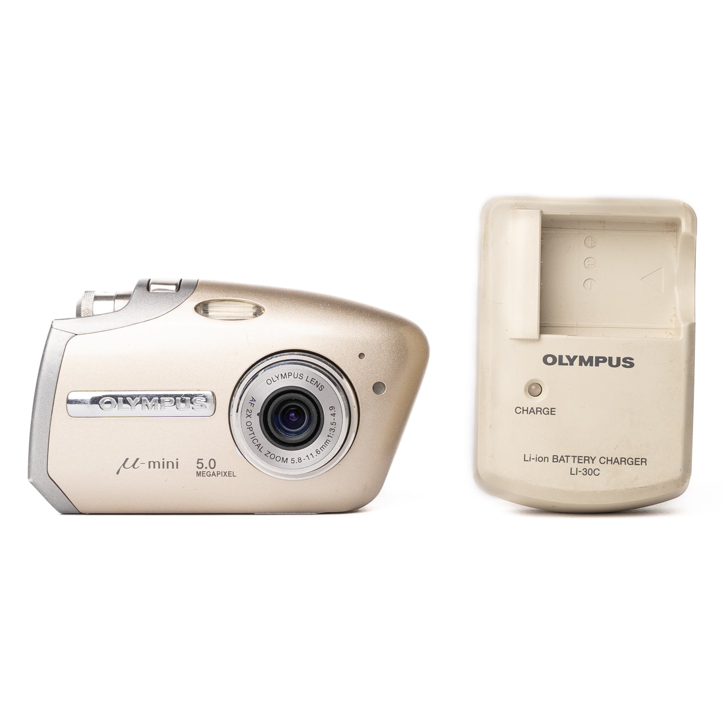 Olympus μ-mini Digital 5.0MP Gold Digital Camera - Good