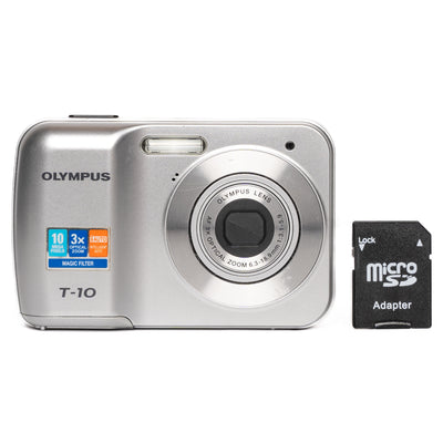 Olympus T-10 10.0MP Silver Digital Camera - Good