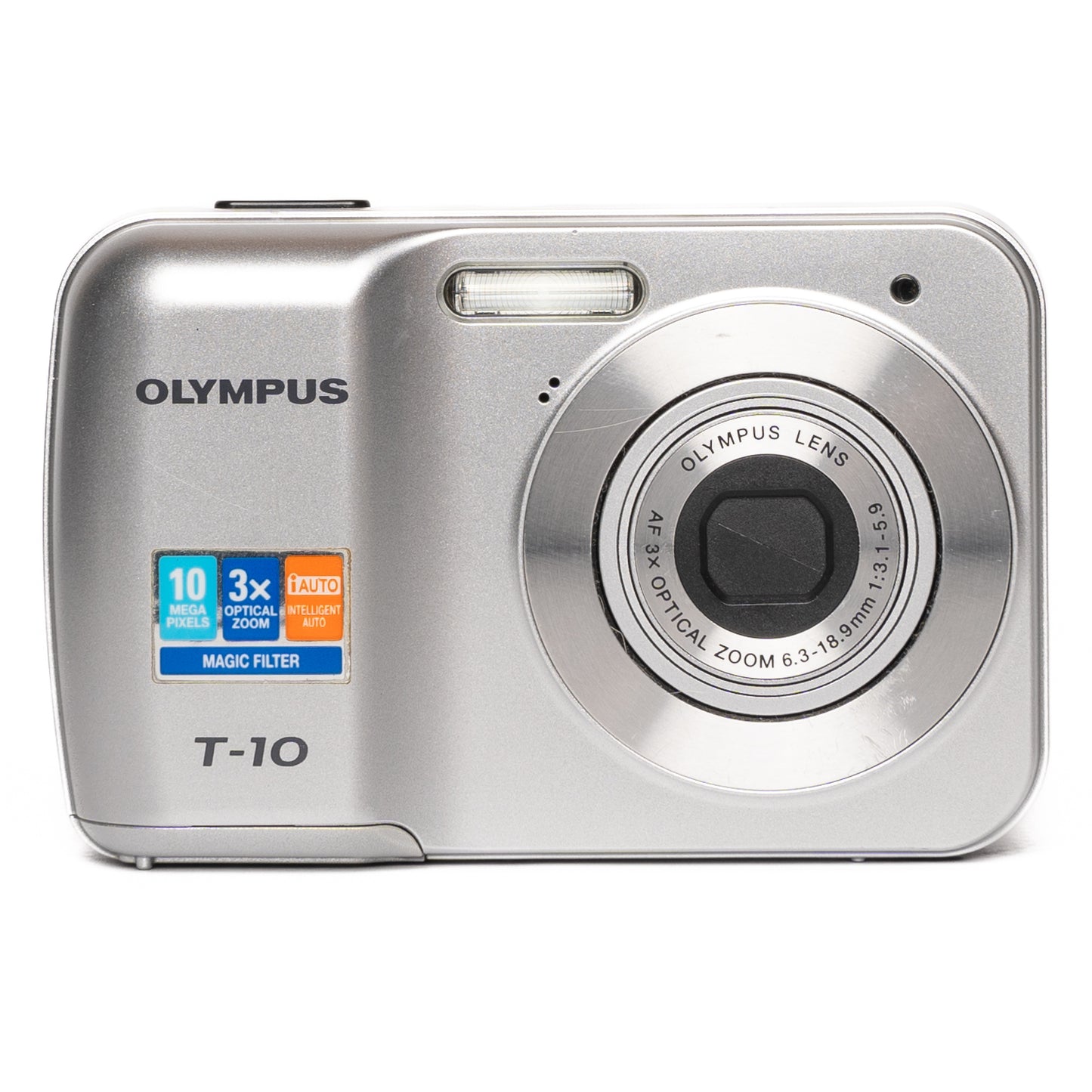 Olympus T-10 10.0MP Silver Digital Camera - Good