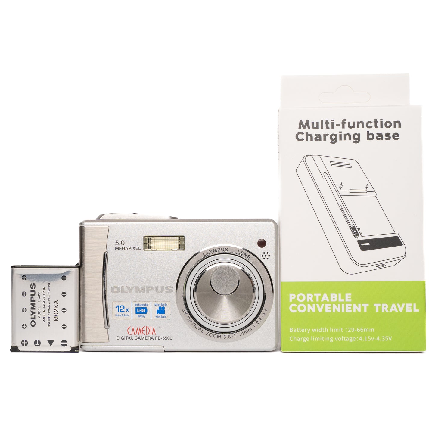 Olympus CAMEDIA FE-5500 5.0MP Silver Digital Camera - Good