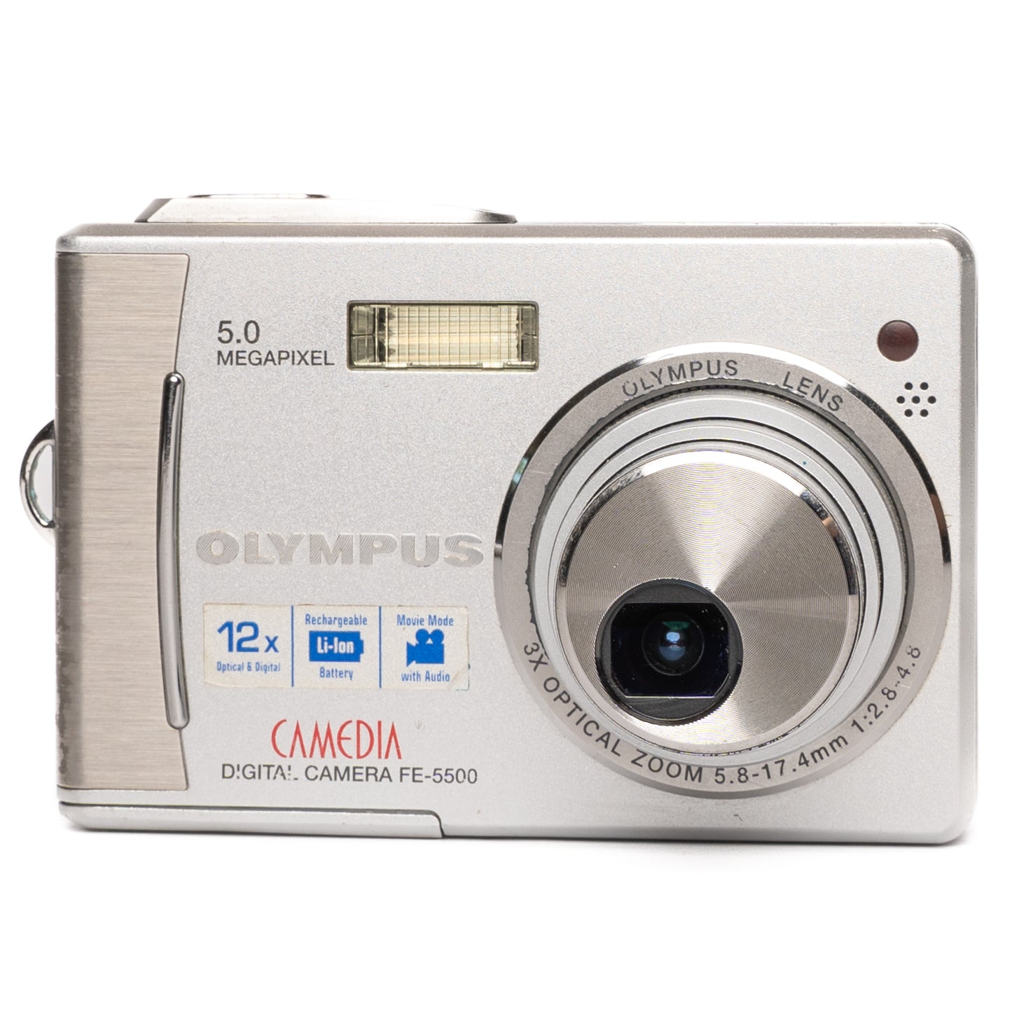 Olympus CAMEDIA FE-5500 5.0MP Silver Digital Camera - Good