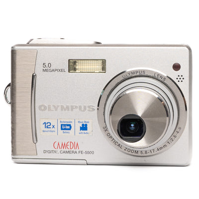 Olympus CAMEDIA FE-5500 5.0MP Silver Digital Camera - Good