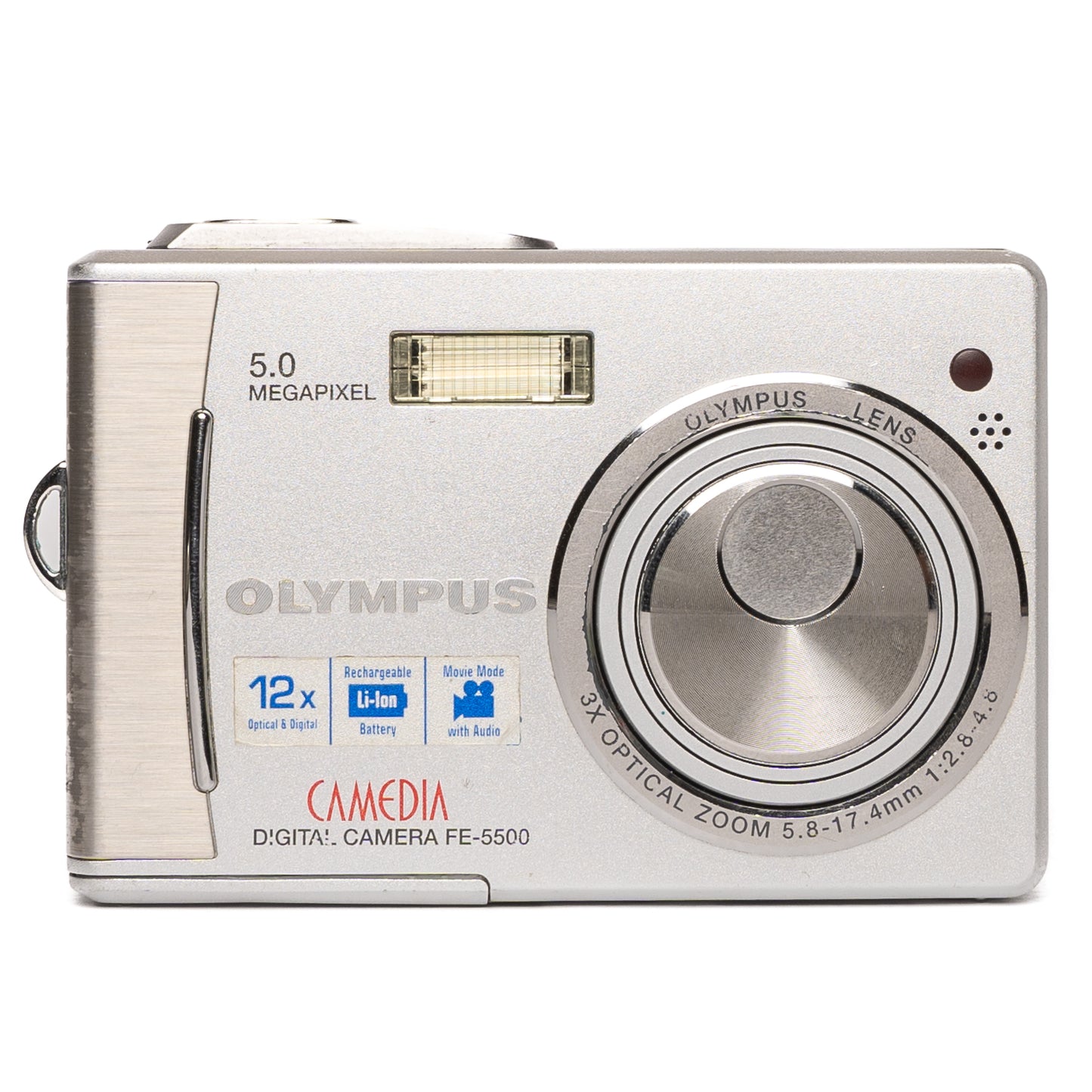 Olympus CAMEDIA FE-5500 5.0MP Silver Digital Camera - Good