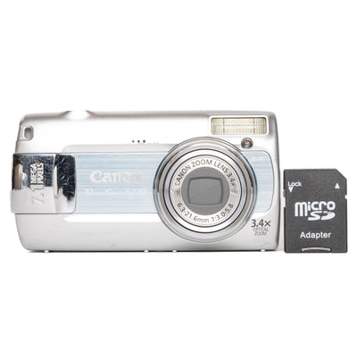 Canon PowerShot A470 7.1MP Blue Digital Camera - Good