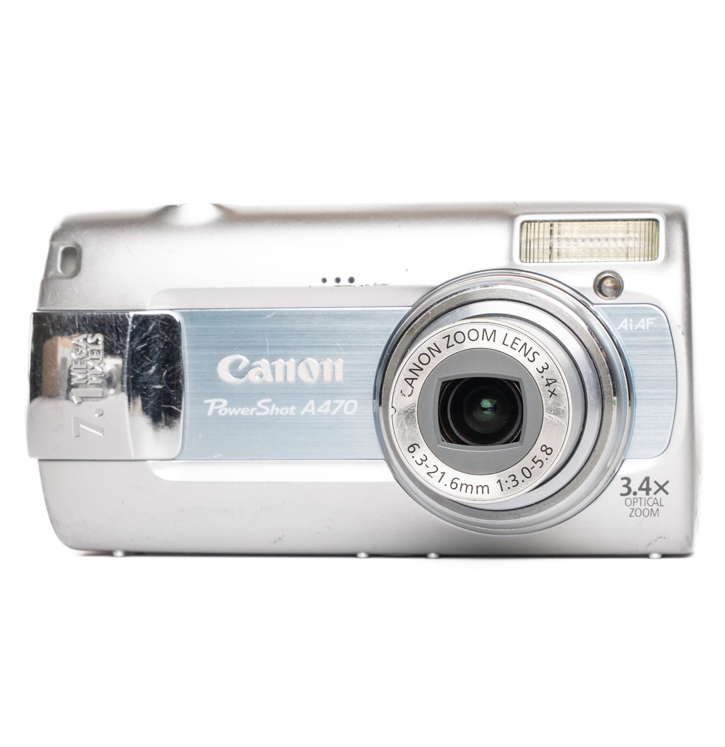 Canon PowerShot A470 7.1MP Blue Digital Camera - Good
