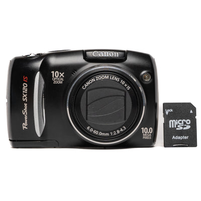 Canon PowerShot SX120 IS 10.0MP Black Digital Camera - Good