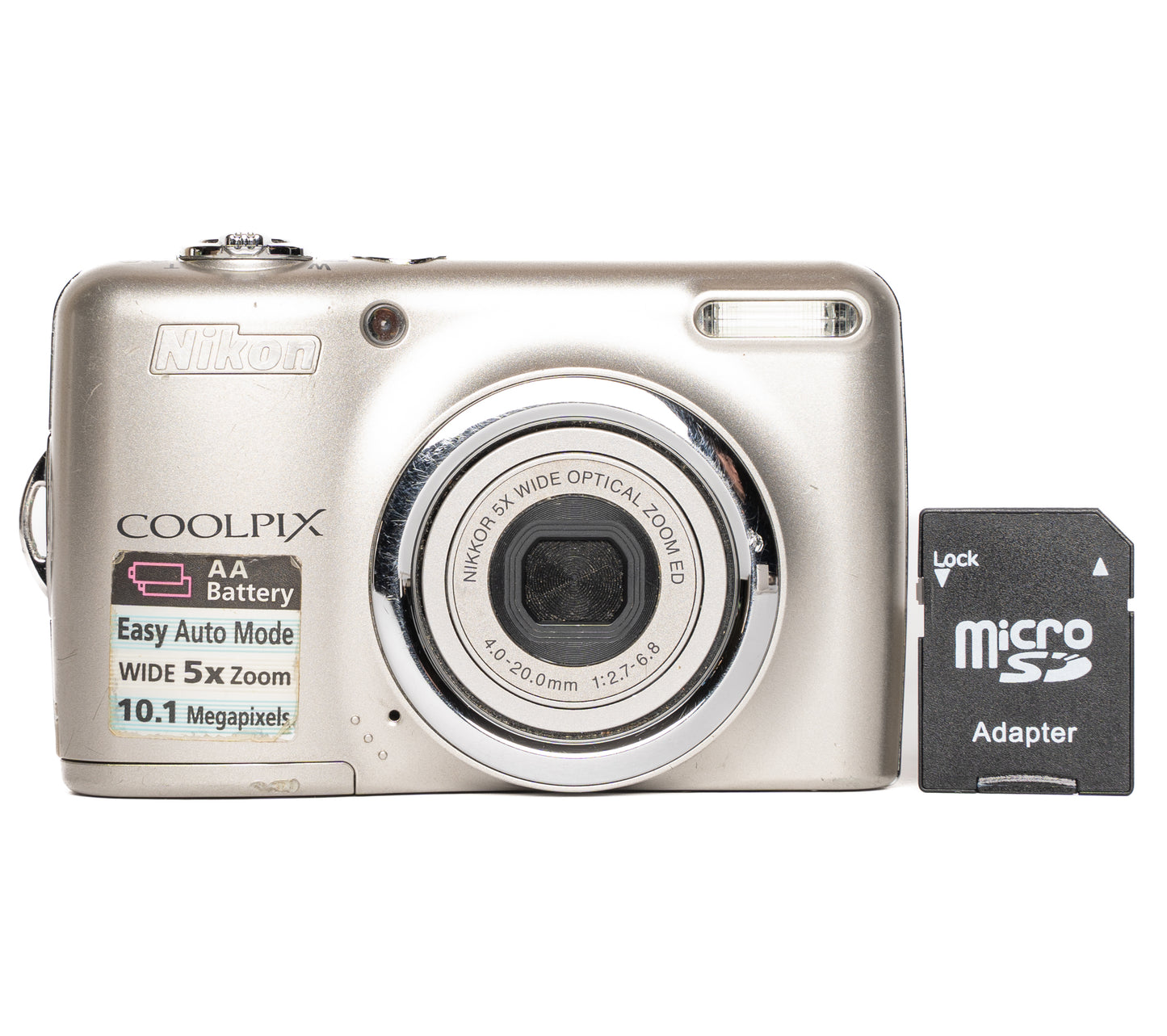 Nikon CoolPix L23 10.1MP Silver Digital Camera - Well Used