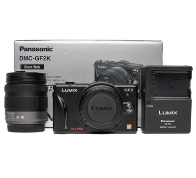 Panasonic Lumix DMC-GF2 12.1MP Black Mirrorless Digital Camera - Good
