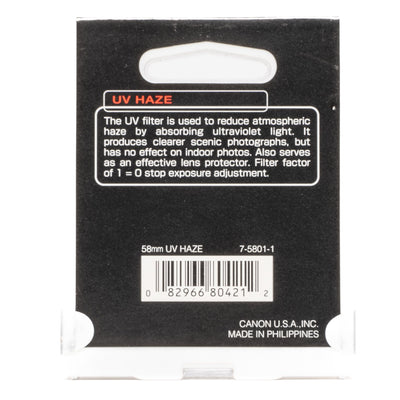 Canon Filter 58mm UV HAZE