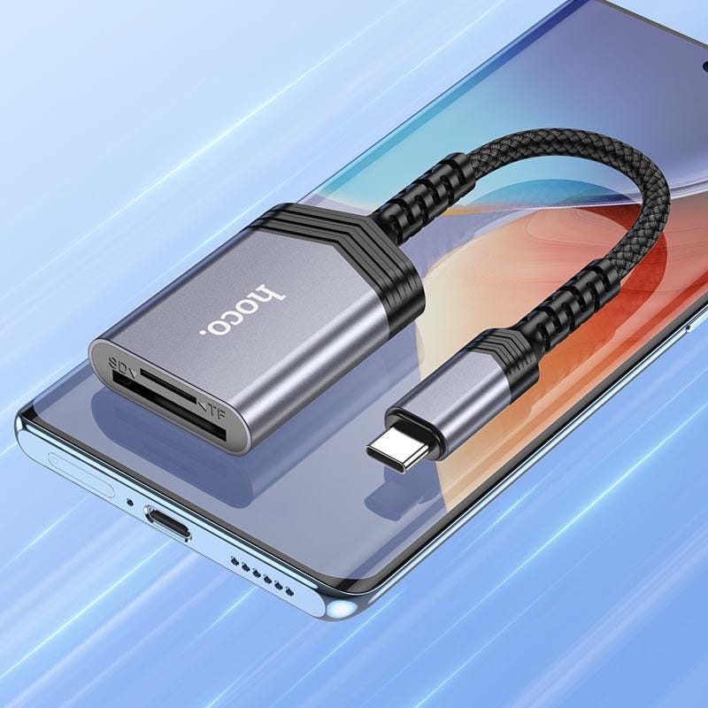 Type-c or lightning memory card reader (sd & microsd card)