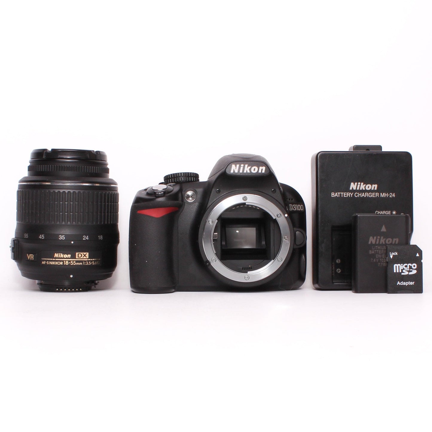 Nikon d3100 14.2mp dslr camera with nikon dx af-s nikkor 18-55mm 1:3.5-5.6g lens