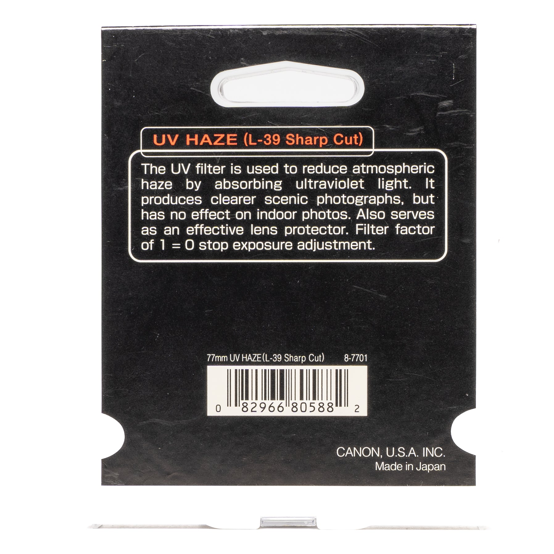 Canon Filter 77mm UV HAZE (L-39 Sharp Cut) - NEW - SESKO