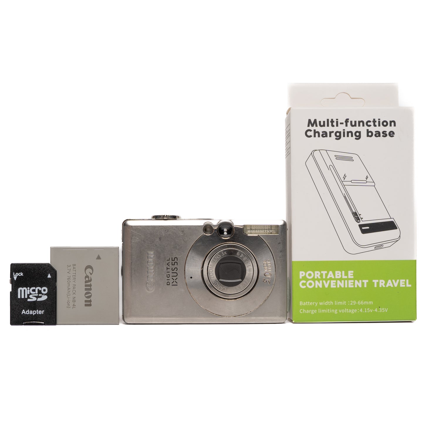 Canon Digital IXUS 55 5.0MP Silver Digital Camera - Well Used