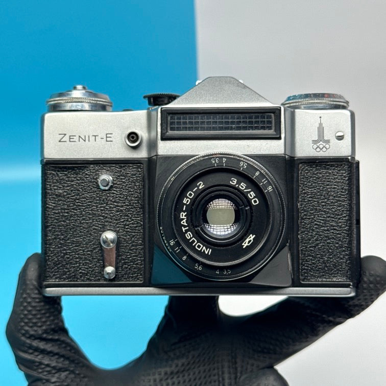 Zenit-E Film Camera with Industar-50-2 50mm f/3,5 Lens - FULLY FUNCTIONAL