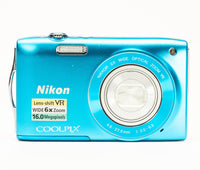 Nikon CoolPix S3300 16.0MP Sky Blue - Well Used