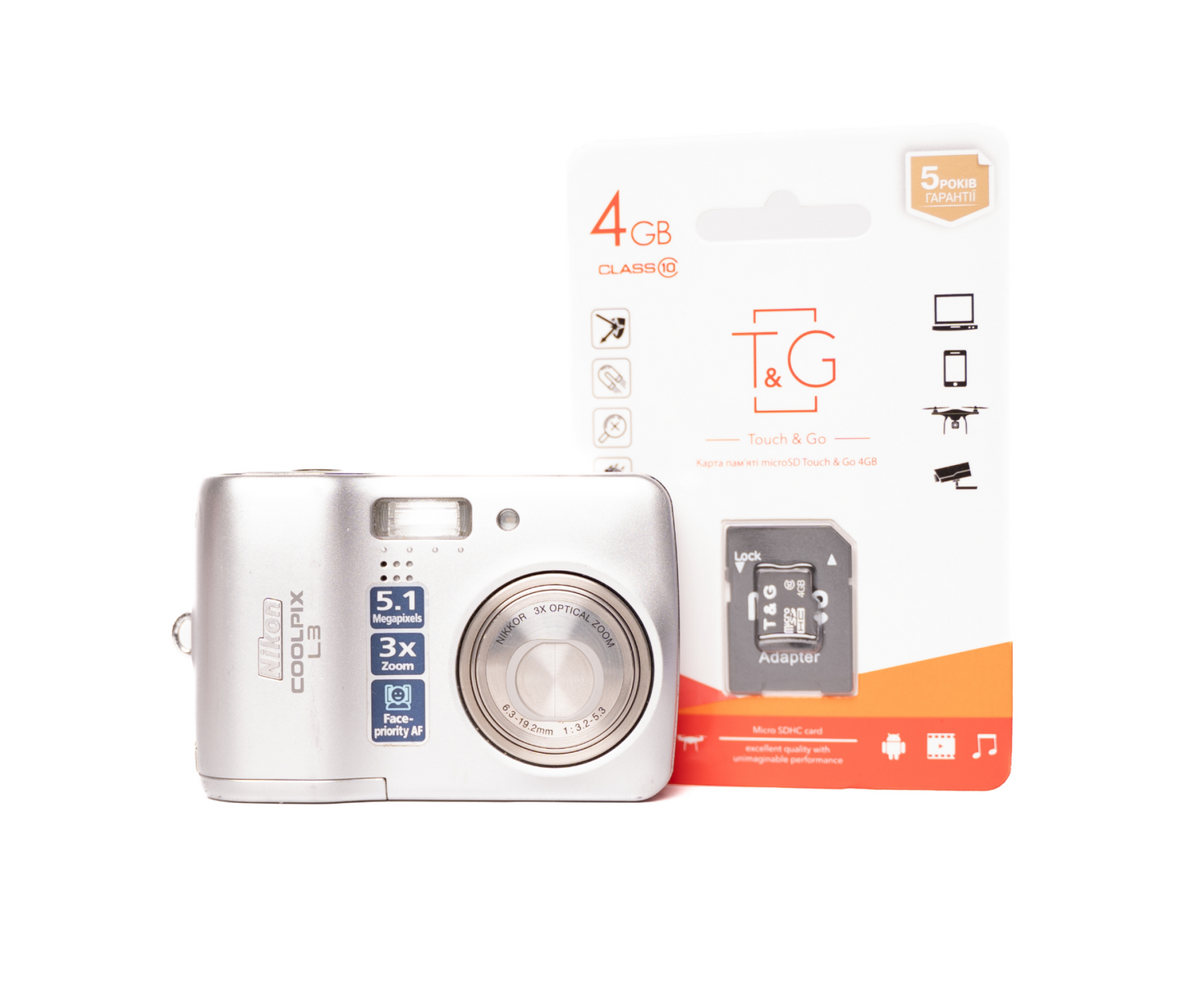 Nikon CoolPix L3 5.1MP Silver - Good