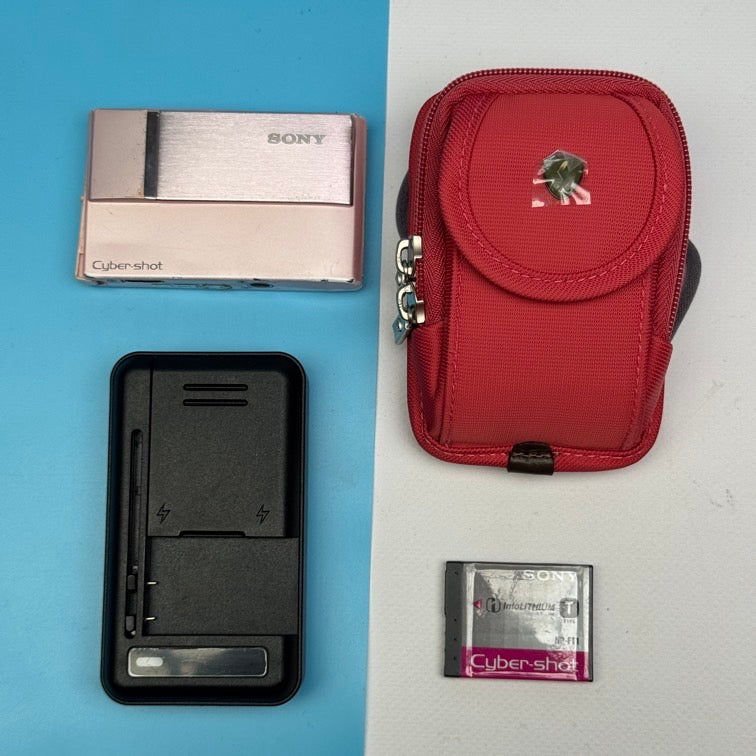 Sony Cyber-shot DSC-T10 7.2MP Pink Digital Camera - FULLY FUNCTIONAL
