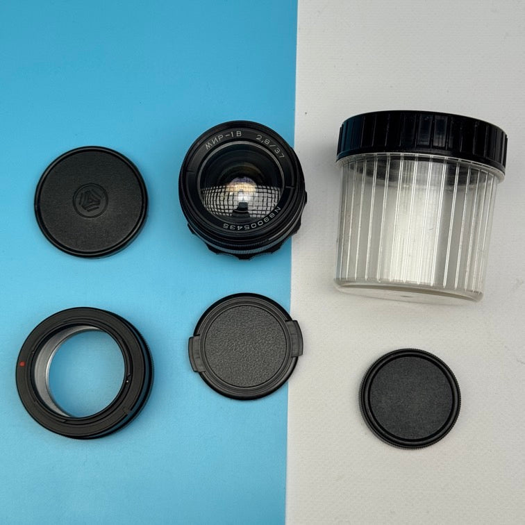 MIR-1B MIR-1V 37mm f/2.8 Wide Angle Lens M42 with M42-NEX - MINT - FULL KIT